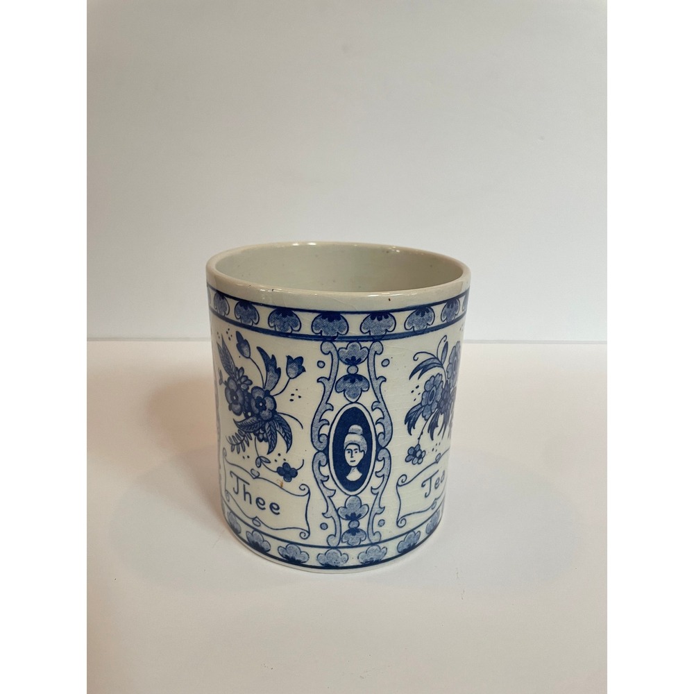 Vintage‎ Delft Holland Hand Painted Blue White Ceramic Tea Canister 4.5 inch